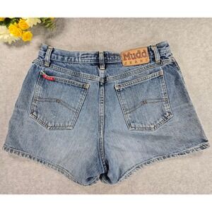 Vintage Y2K Mudd Jeans High Waisted Denim Shorts Blue 100% Cotton Size 13